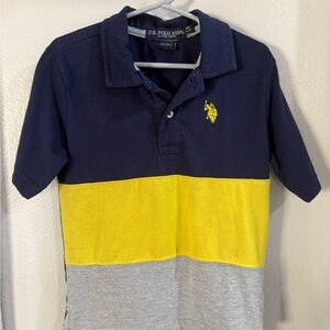 U.S. Polo Assn. Kids XS Polo Shirt - Navy, Yellow, Gray